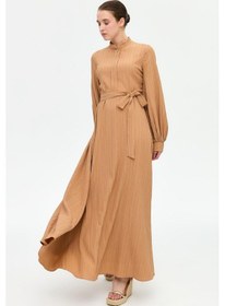 Resim Esswaap Kolye Detaylı Kloş Elbise Camel Camel 