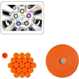 Resim Silikon Bijon Kapağı Ve Jant Koruyucu Turuncu Bijon Ölçü 19 