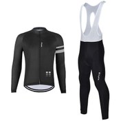 Resim Suntek Bisiklet Forması Uzun Kollu Giyim Fitness Yürüyüş L Beyaz - Siyah 