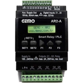 Resim Gemo Ar2-a-24vdc-8d-rtc Ray Tipi &quot Ladder Logic&quot İle Programlanabilir Akıllı Röle / Plc 