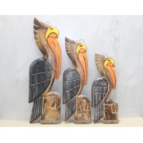 Resim Ahşap 3'lü Pelikan Seti 