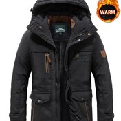 Resim Kışlık Orta Boy Erkek Çok Cepli Polar Astarlı Kapüşonlu Günlük Ceket 