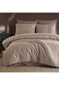 Resim Clasy Çift Kişilik Nevresim Takımı Ranforce Nienna Bej 