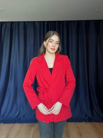 Resim Aec Prive Kadın Kırmızı Beli İnce Gösteren Şık Blazer Ceket - L 
