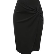 Resim Kadınlar İçin Yüksek Bel Düz Renk Kalem Etek - Esnek Ofis ve Günlük Kullanım Eteği, Makinede Yıkanabilir Asimetrik Etek Ucu, Karın Kontrollü Her Mevsim Giyilebilir Etek (Gereksiz) - Şık Özel Seri Koleksiyonu 