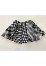 Resim Siyah-Kazayağı Desenli Bebek Çocuk Etek, Tasarım Siyah - Beyaz 
