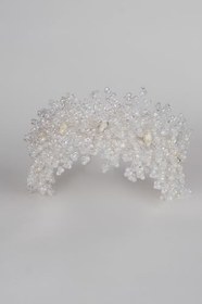 Resim Limelia Barbara Kristal Boncuklu Gelin Saç Aksesuarı – Çamaşır Sepeti – Çamaşır Sepeti, Krem 