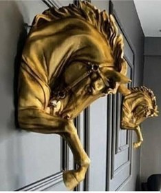 Resim Dekoratif Duvar At Kafası Aplik 48cmx28cm 