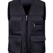 Resim Artı Boyutlu Erkek Çok Cepli Yelek - Günlük, Esnek Olmayan, V-Yaka, Tüm Mevsimler, Polyester İplik, Yürüyüş ve Açık Hava Aktiviteleri için İdeal, Açık Hava Ekipman Yeleği|Günlük Stil Yelek|Zipli Yelek 