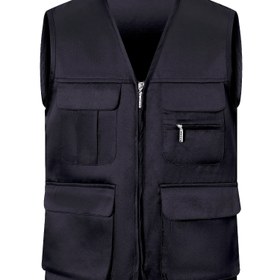 Resim Artı Boyutlu Erkek Çok Cepli Yelek - Günlük, Esnek Olmayan, V-Yaka, Tüm Mevsimler, Polyester İplik, Yürüyüş ve Açık Hava Aktiviteleri için İdeal, Açık Hava Ekipman Yeleği|Günlük Stil Yelek|Zipli Yelek 