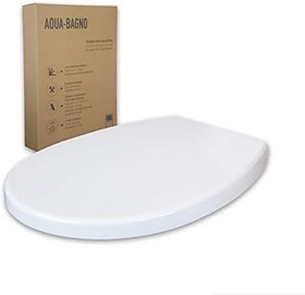 Resim Aqua Bagno | Otomatik kapanma sistemli klozet kapağı, AB'de üretilmiştir, antibakteriyel ve çıkarılabilir klozet kapağı, Duroplast klozet kapağı, O şeklinde üst kapaklı, yumuşak kapanma, beyaz | Smile (model) 