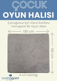 Resim HAPPYNIGHT Nesty Play Mat | Çocuk Oyun Halısı 4 cm Visco Memory Foam Kaymaz Yumuşak Matı 