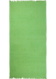 Resim %100 Pamuk 70x150 Yazı Jakarlı Plaj Havlusu 