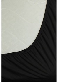 Resim %100 Pamuk Ranforce Premium King Size Lastikli Çarşaf Seti - Siya Siyah 