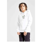 Resim Captain Tsubasa Baskılı Unisex Çocuk Kapüşonlu Beyaz Sweatshirt 