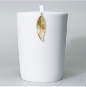 Resim Leaf Çöp Kovası Beyaz Altın Beyaz 