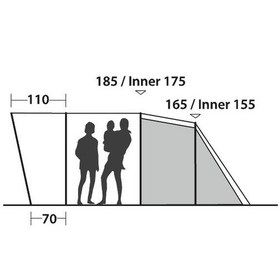 Resim Easy Camp Palmdale 400 Blackroom Yüksek Aile Çadırı 4 Kişilik Mavi 