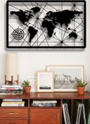 Resim Metal Duvar Tablosu Dünya Haritası 