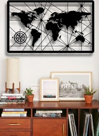Resim Metal Duvar Tablosu Dünya Haritası 