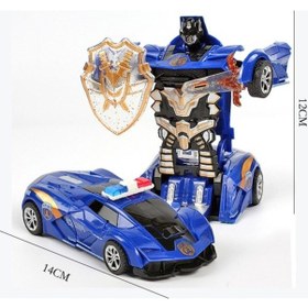 Resim Aqqogib Çarpışma Deformasyon Oyuncak Araba Autobot Robot Atalet Etkisi Bir Düğme Deformasyon Araba Çocuk Hediye Renkli 