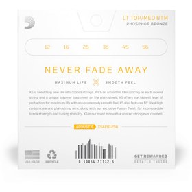 Resim D'Addario XSAPB1256 XS Phosphor Bronze Akustik Gitar Tel Seti ($12-56$) | Medium/Heavy Karışımı, NY Steel Teknolojisi ile Yüksek Kırılma Direnci, Zengin ve Dolgun Harmonikler 