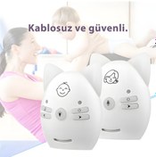 Resim V30 Bebek Telsizi Uzun Menzilli Sesli Bebek Monitörü, İki Yönlü İletişim, Uzaktan Gece Işığı Kontrolü, Ninnili, Taşınabilir Klipsli Tasarım 