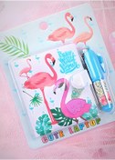 Resim Rose Flamingo Not Defteri Tükenmez Kalem Mini (HEDİYELİK DEFTER SETİ) Set 