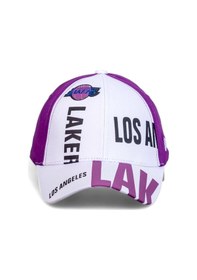 Resim Beyaz Los Angeles Lakers Basketbol Beyzbol Şapkası - Standart Beyaz 