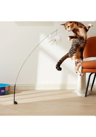 Resim Runaway Vantuzlu Tüylü Zilli Kedi Oyun Oltası 