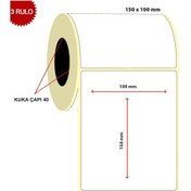 Resim Barkod 100x150 Termal Etiket Eko Termal 250 Sarım 3 Rulo 750 Adet 