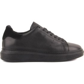 Resim Saillaker’s Sail Lakers - Siyah Deri Bağcıklı Erkek Sneaker 