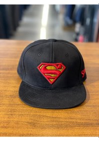 Resim Hamze Superman Siyah Kanvas Hiphop Snapback Rapper Basket Cap Şapka 