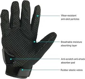 Resim Erkek Motosiklet Eldivenleri Tam Parmak Motosiklet Yarışı Bisiklet Motokros Dağ Nefes Alabilir M-XL 