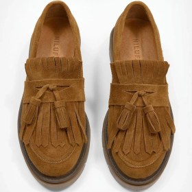 Resim Jeremy Taba Süet Hakiki Deri Kadın Loafer Taba Süet 