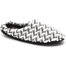 Resim Kadın Terlik Havlu Kilim Desen Gezer 2 Gri - Beyaz - Siyah 