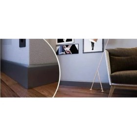 Resim By İstanbul Yalı Serisi Pvc Kaplama Antrasit Gri 10CM Topkapı Model Parke Süpürgelik 