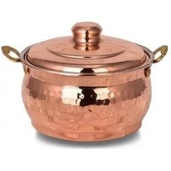 Resim Turna Bakır Mini Güveç Tencere 1 No 12 Cm El Dövme Kırmızı Turna8174-1 