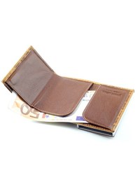 Resim Ancora Leather Hakiki Deri Croco Mekanizmalı Erkek Cüzdanı Taba 