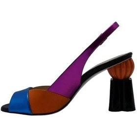 Resim Poletto Hakiki Deri Sax Mavı-turuncu-fusya-sıyah Sandalet Topuklu 319 255-491 Sax Mavı-turuncu-fusya-sıyah Çok Renkli 