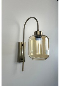 Resim Serra Bal Rengi Cam Aplik Duvar Lambası Modern Otel Cafe Vintage Salon Yatak Odası Merdiven Retro Bal 