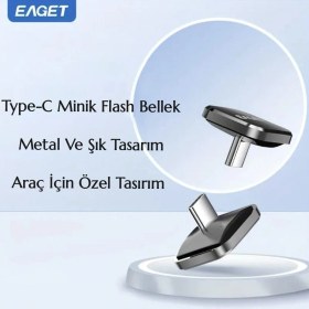 Resim Eaget 32gb.type-c Minik Flash Bellek Metal Şık Araç İçin Mükemmel 