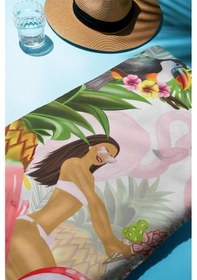 Resim Dijital Baskı Plaj Deniz Havlusu Tropical Desenli Peştamal Hvl0168 Renkli 
