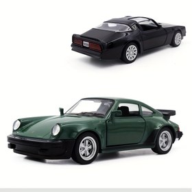 Resim Simülasyon 1:36 Ölçekli Altın Vintage Porsche 911 Turbo ve Pontiac Firebird Spor Araba Modeli Çocuk Oyuncak Araba Süsü İnert Araba Erkek Oyuncak Doğum Günü Hediyesi için Kış 