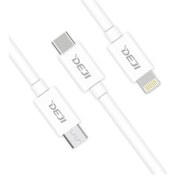 Resim Deji Lightning Micro Usb Type-C Telefon Şarj Kablosu 1.2M Siyah Micro Usb 