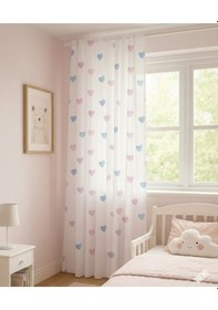 Resim Kalpli Desenli Bebek & Çocuk Odası Tül Perde Pembe Mavi Renk Normal Pile Bebe Mavi 