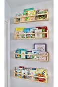 Resim aden home senin evin senin dünyan Montessori Çocuk Ve Bebek Odası Duvar Rafı, Eğitici Kitaplık, 4'lü Set, 60cm, Acktp04 