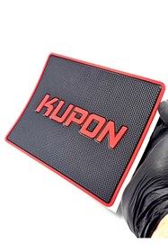 Resim BsElektronik Kupon Kaydırmaz Torpido Pedi - Kupon Kırmızı Yazılı Siyah Kaydırmaz Ped 