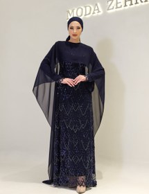 Resim Cecilia Tesettür Abiye - Lila / 42 