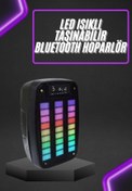Resim Techno Stock Taşınabilir 6.5 Inç Led Bluetooth Kareoke Hoparlör Rgb Işıklı Radyolu 
