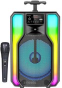 Resim Zineets Işıklı Büyük Boy Party Box Bluetooth Hoparlör Taşınabilir Şarjlı Ses Sistemi Kablolu Karaoke Mic 